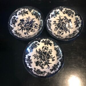 ROYAL STAFFORD BOWLS VINTAGE LOT of 3 BLACK/ WHITE made in England